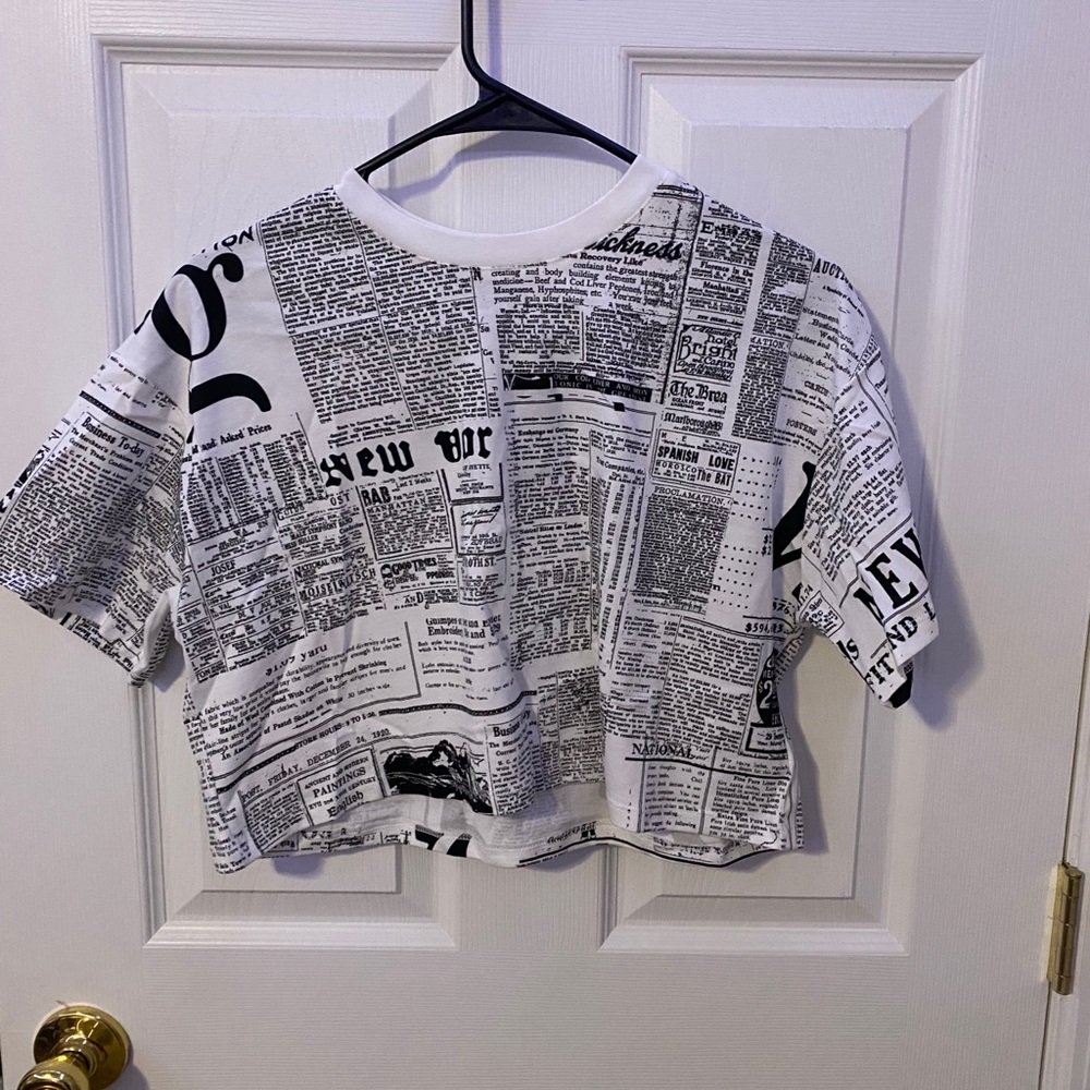 Forever 21 Newspaper Print Shirt